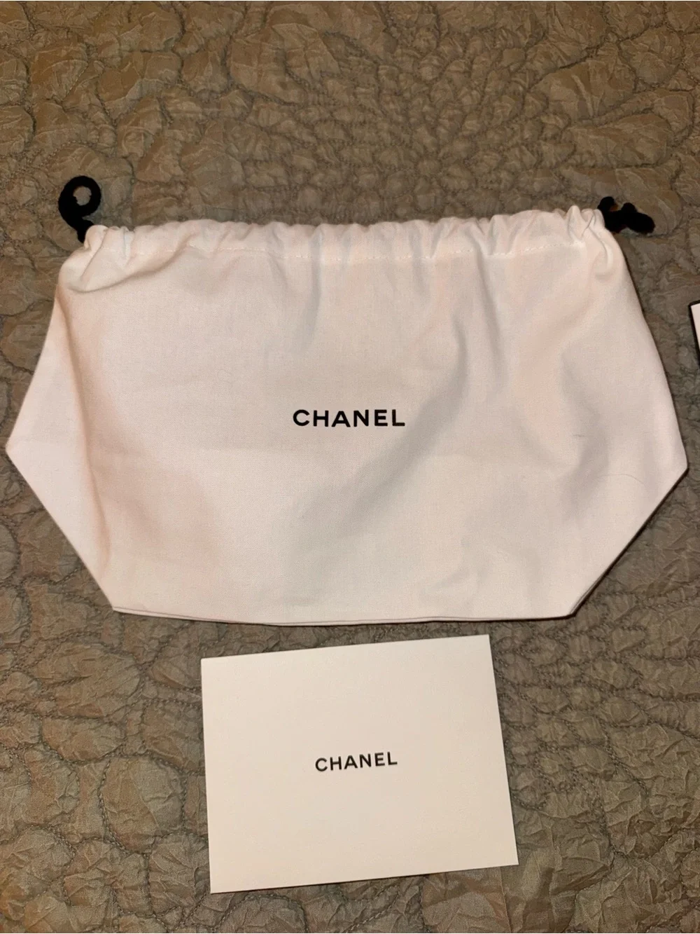 CHANEL White Shopping Bag, Dust Bag and Envelope